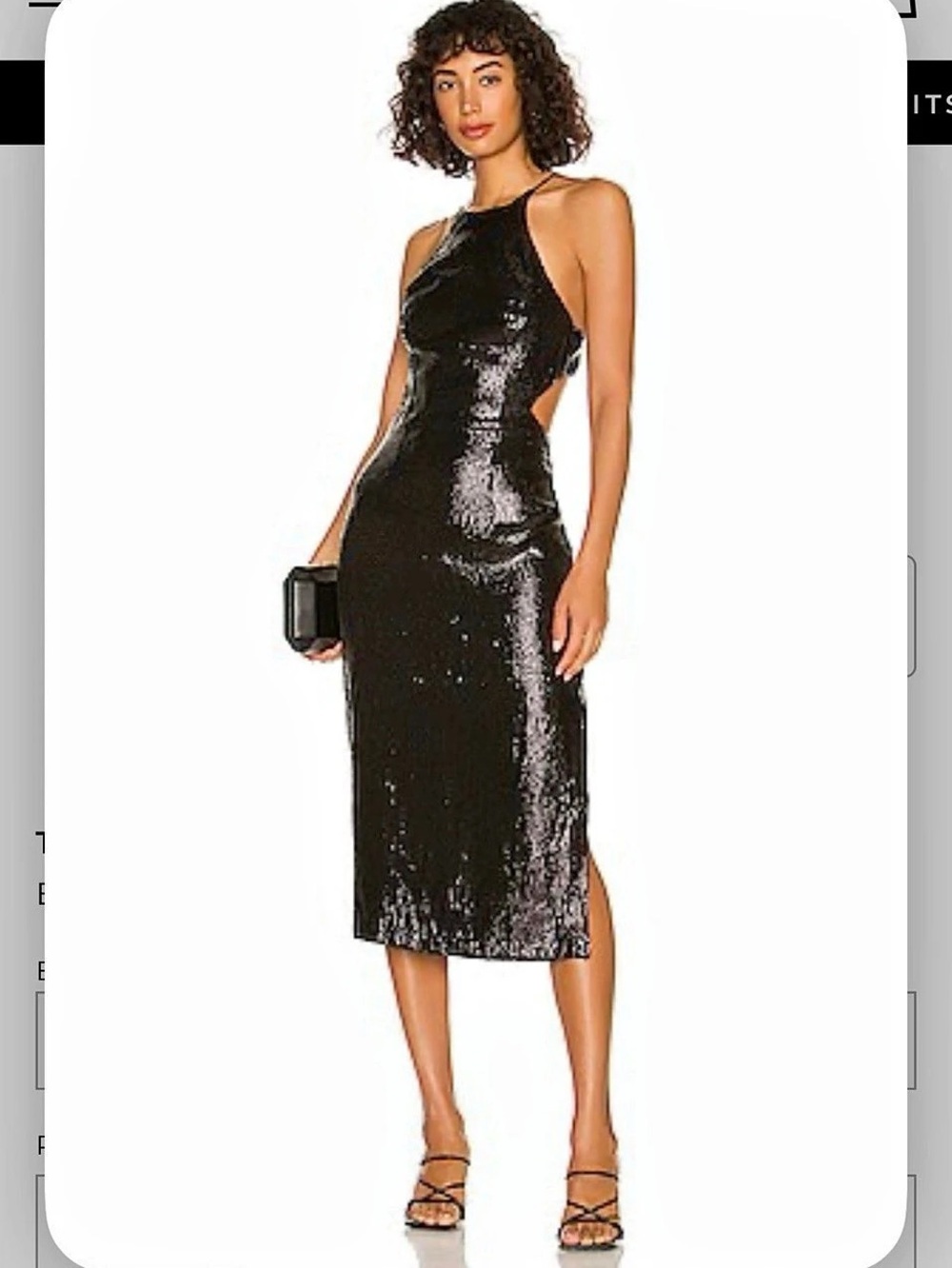Bardot Sequin Midi Dress in Black NWT